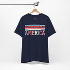 America Patriotic T-Shirt – Retro Stars & Stripes Graphic Tee