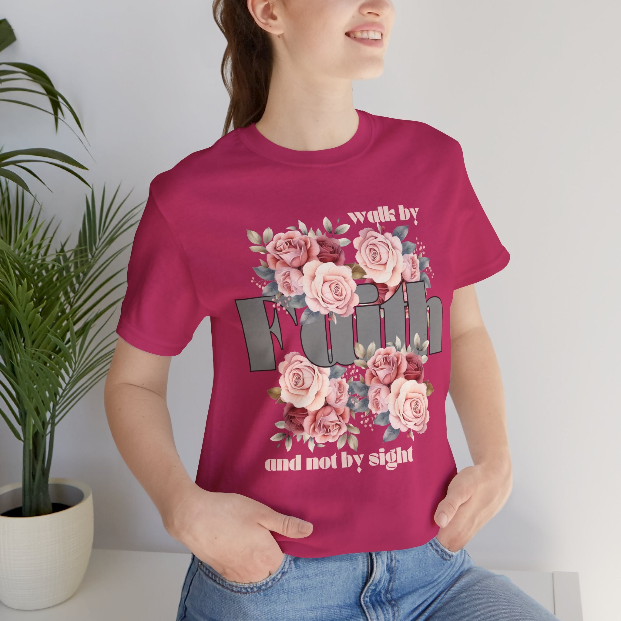 Faith Floral Tee — “Walk by Faith and Not by Sight” Inspirational T‑Shirt