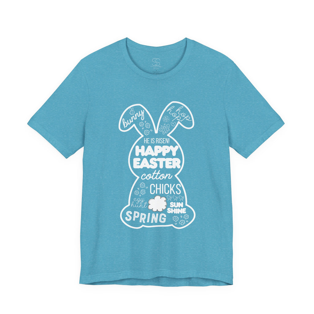 Easter Bunny Typography Tee — "Happy Easter" Spring Graphic T-Shirt
