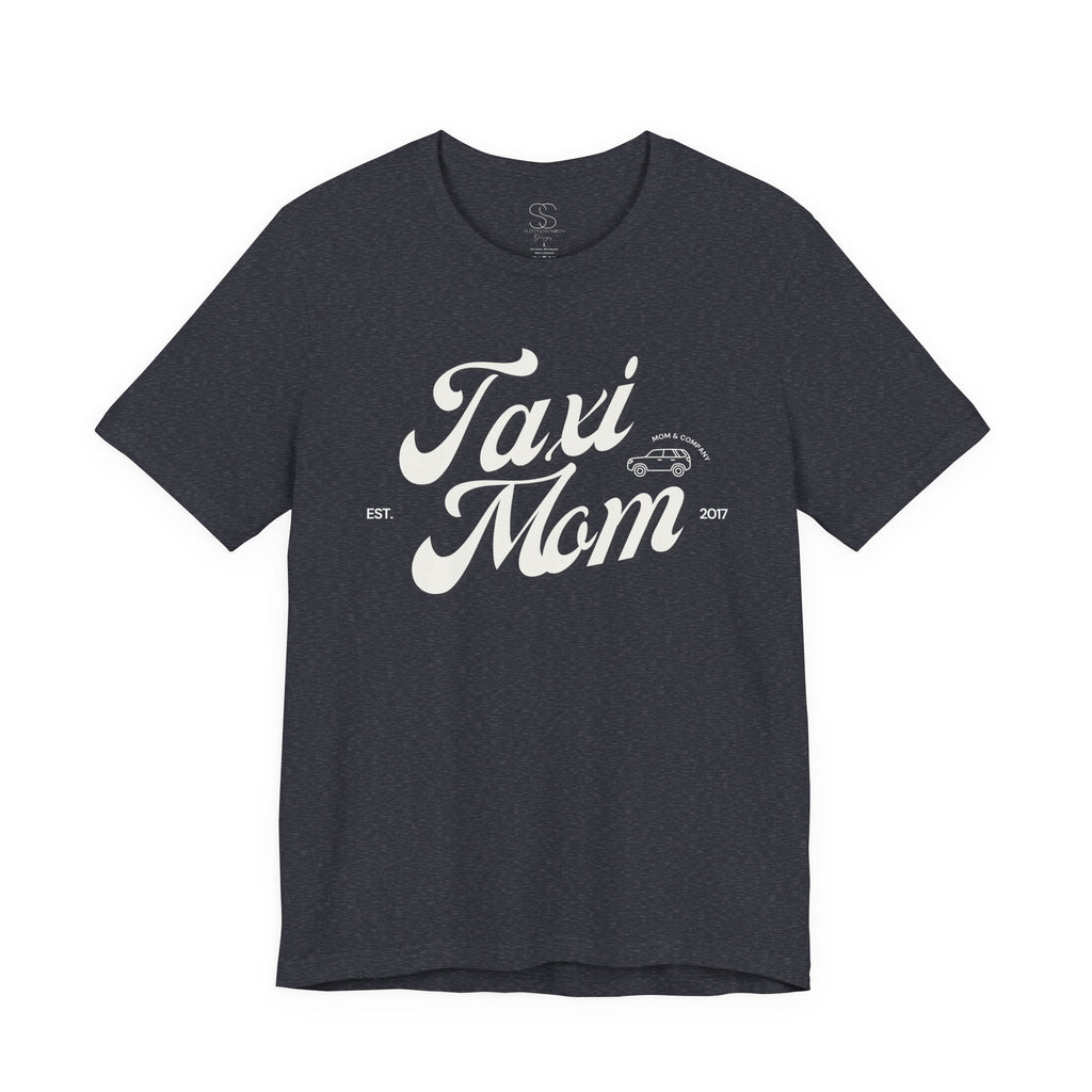 Taxi Mom T‑Shirt — Vintage Script 'Taxi Mom' Graphic Tee
