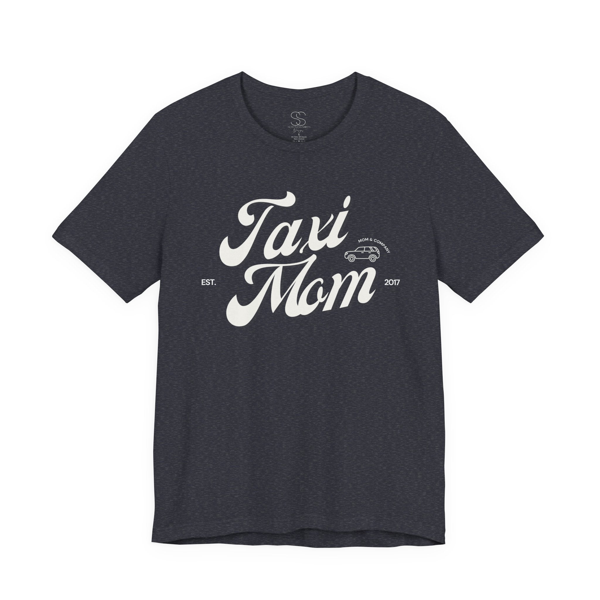 Taxi Mom T‑Shirt — Vintage Script 'Taxi Mom' Graphic Tee