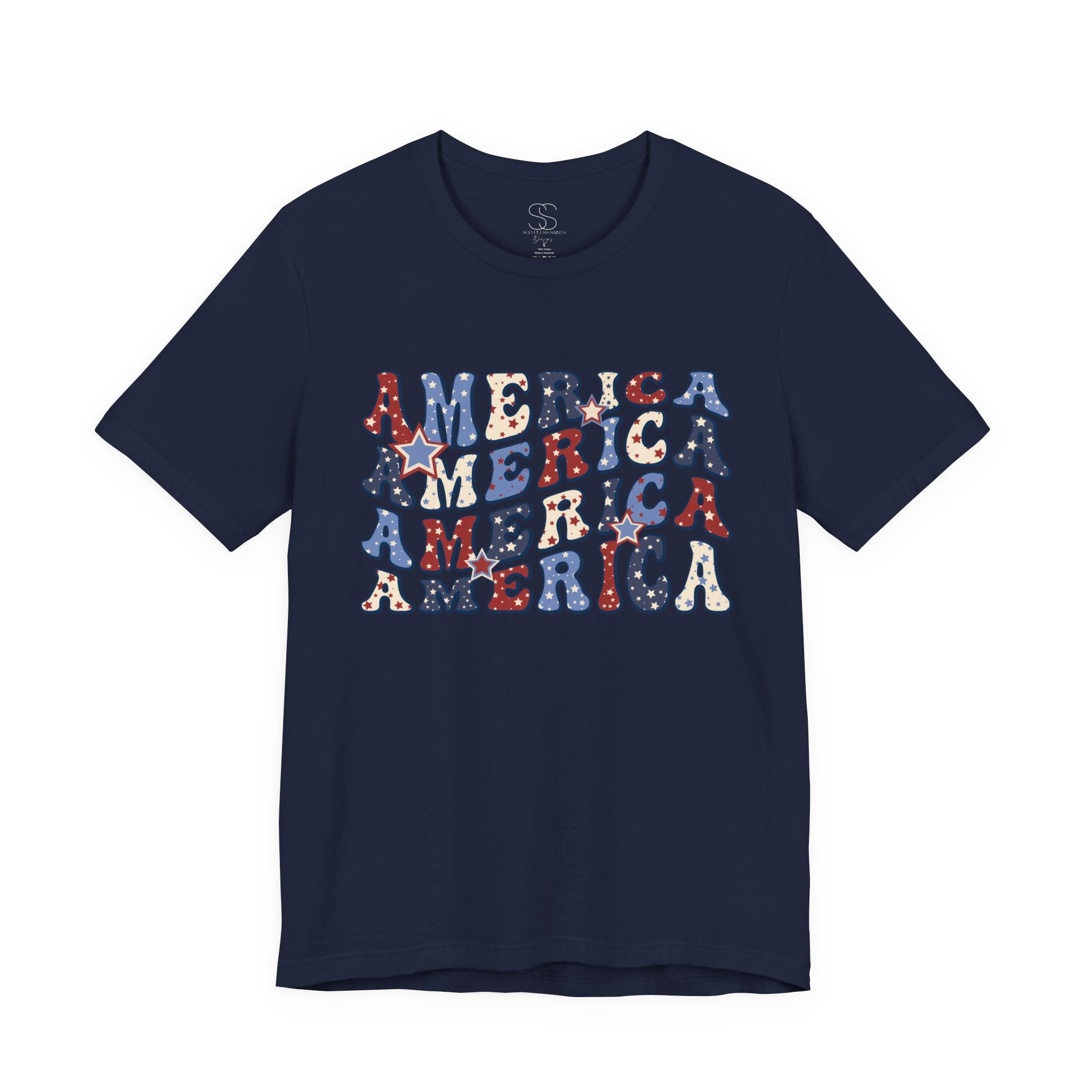 America Retro Adult T-Shirt - Vintage Patriotic 4th of July Tee