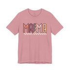 Mama Retro Lightning Tee – Vintage Checkered Mom T-Shirt