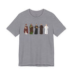 Saints Lineup T‑Shirt — Minimal Catholic Saints Illustration Tee