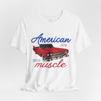 American Muscle Tee - Vintage Red Classic Car 1776 Patriotic Shirt