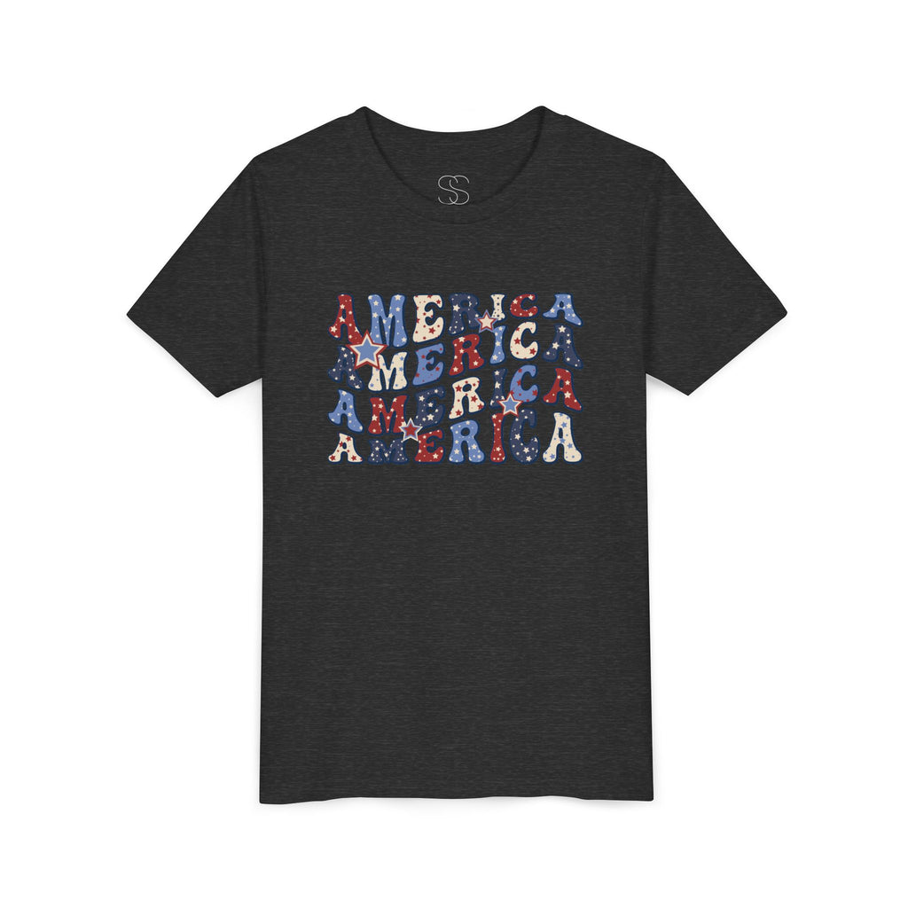 Retro 'America' Patriotic Graphic Youth T-Shirt