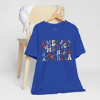 America Retro Adult T-Shirt - Vintage Patriotic 4th of July Tee