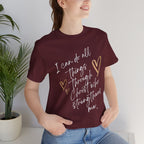 Christian Faith T-Shirt — "I can do all things through Christ who strengthens me" Script Tee