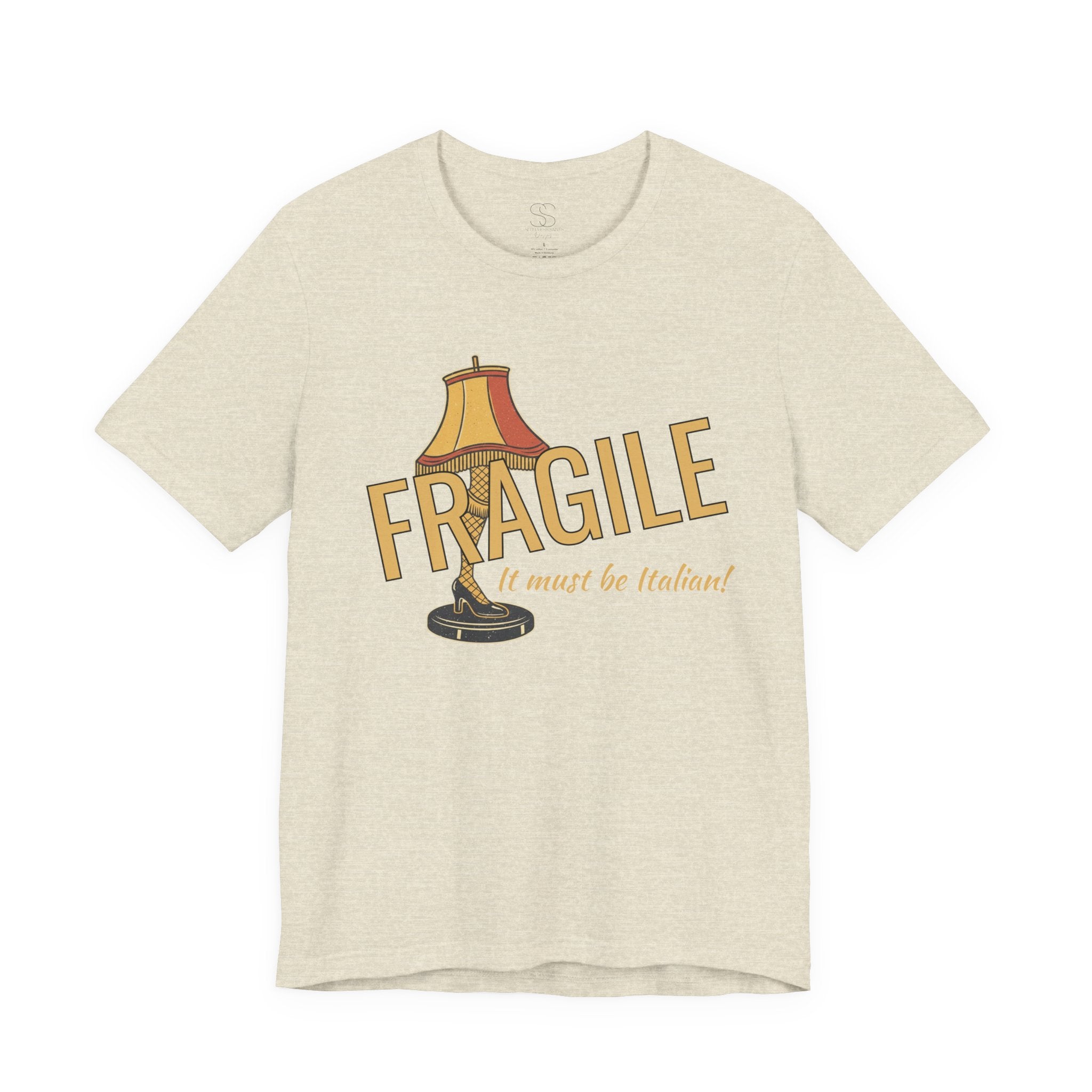 Fragile Lamp Tee — "It Must Be Italian" Retro Graphic T-Shirt