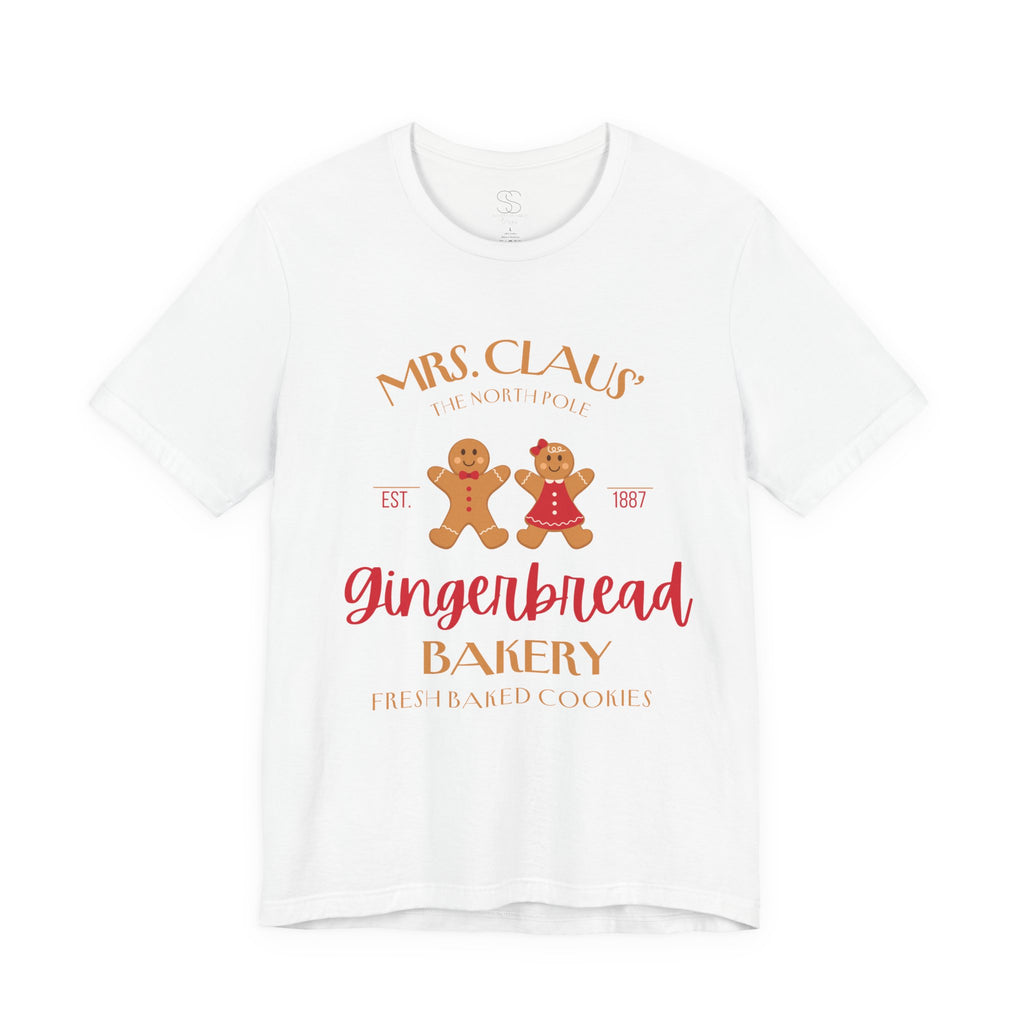 Gingerbread Bakery T‑Shirt – "Mrs. Claus' Gingerbread Bakery" Holiday Tee
