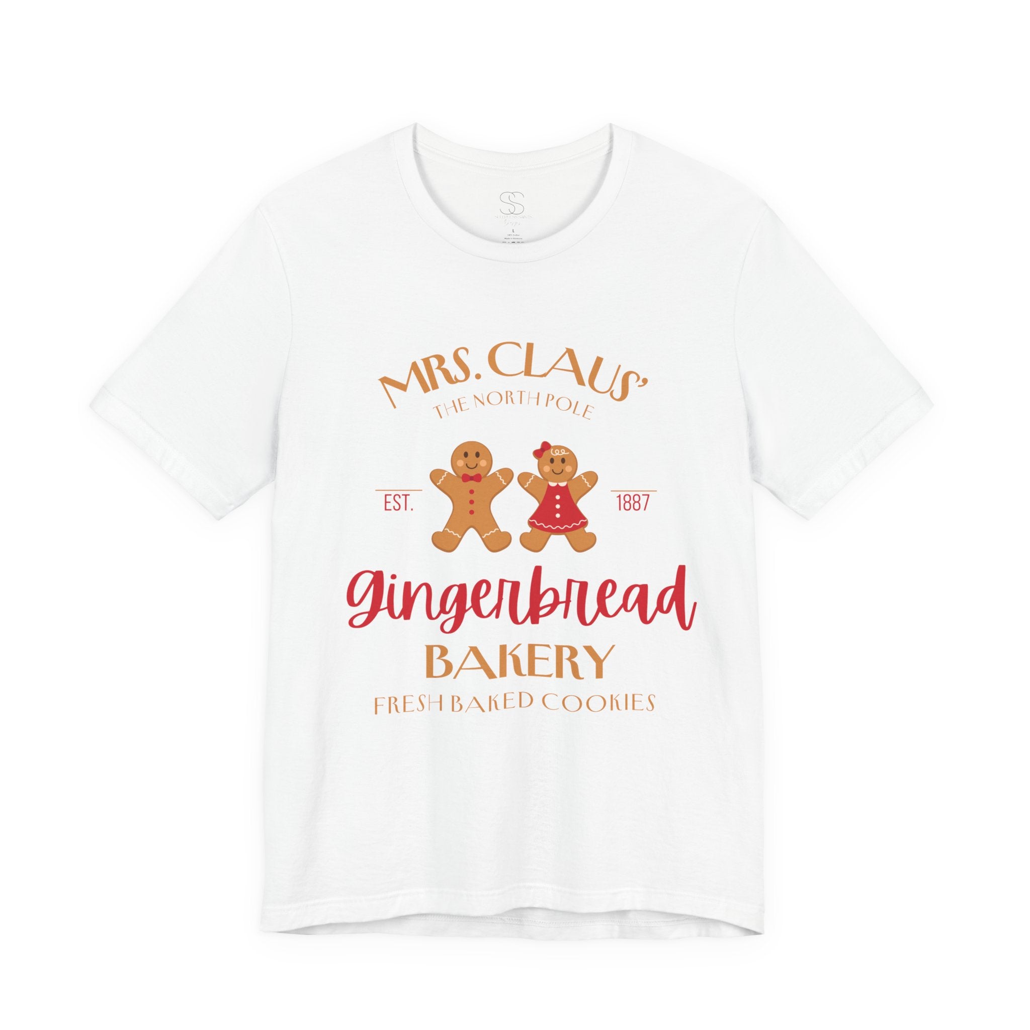 Gingerbread Bakery T‑Shirt – "Mrs. Claus' Gingerbread Bakery" Holiday Tee