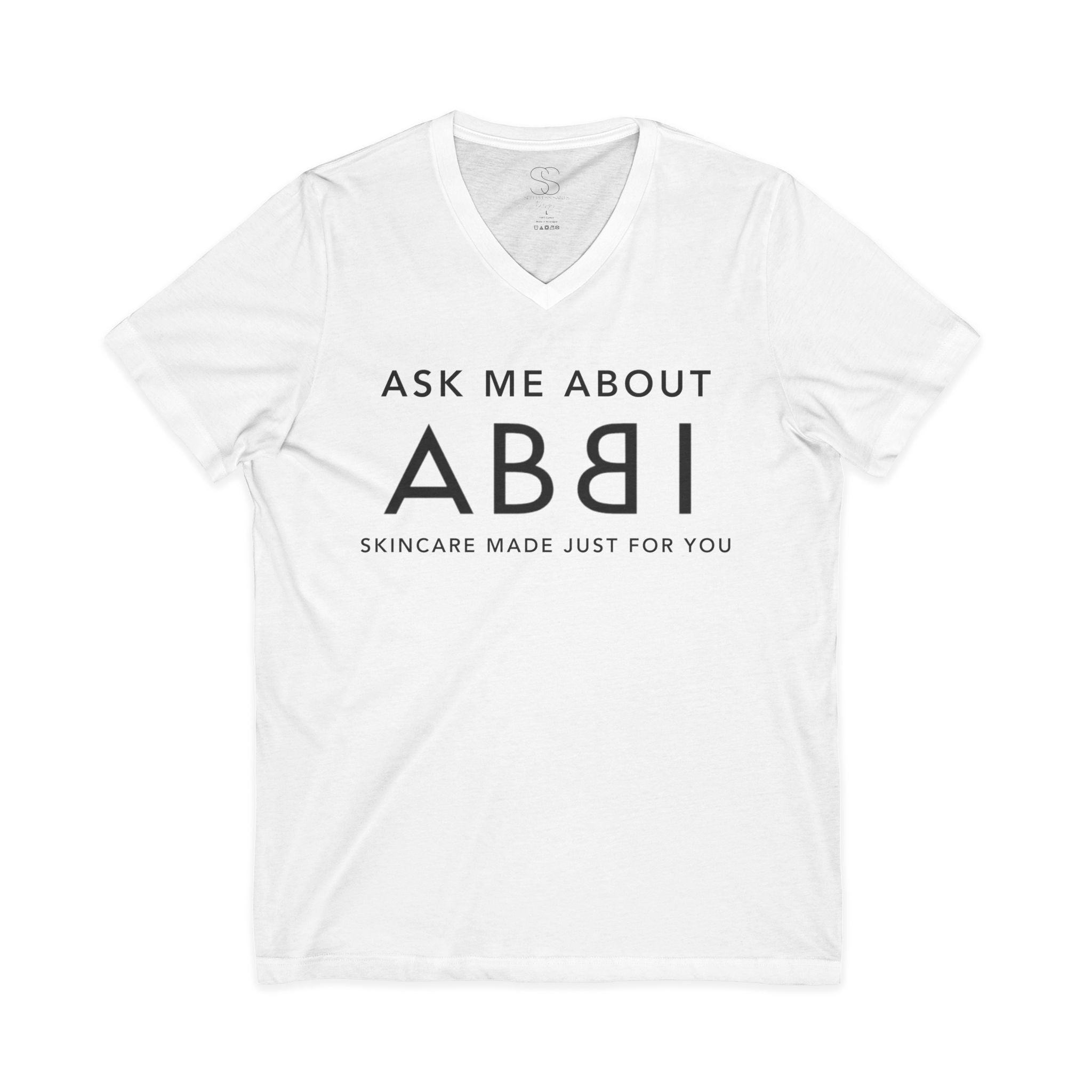 Custom Abbi Skincare V Neck Shirt - Mary Ann