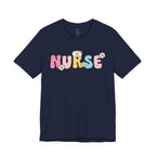 Nurse Floral Bubble Letter T-Shirt — Cute Pastel Tee