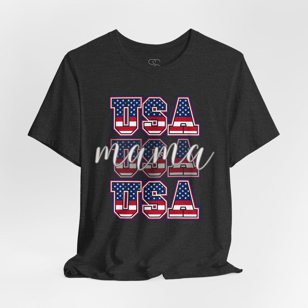 USA Mama Tee - Patriotic Fourth of July Mom Shirt