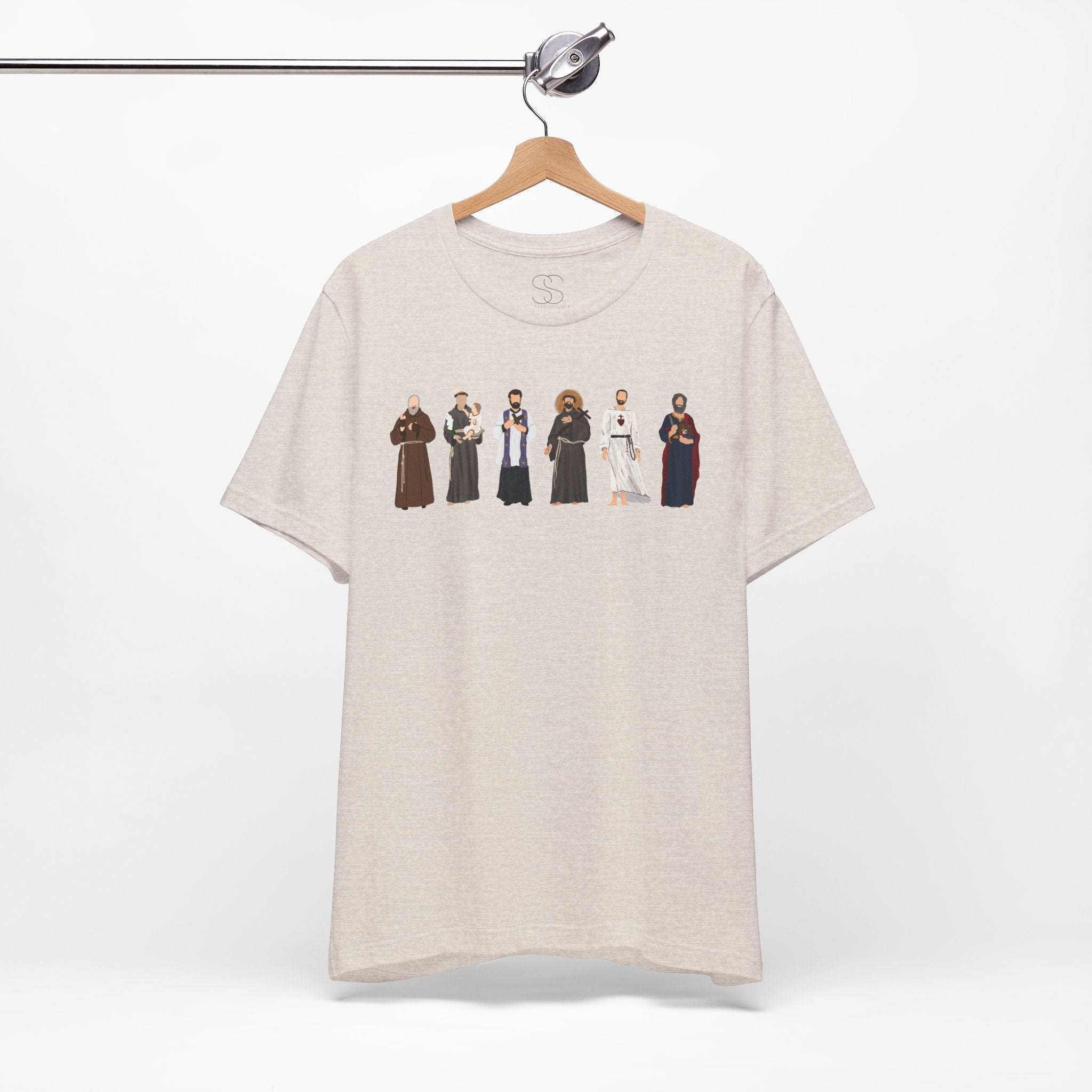 Religious Figures Lineup Tee — Saints & Clergy Portrait T-Shirt