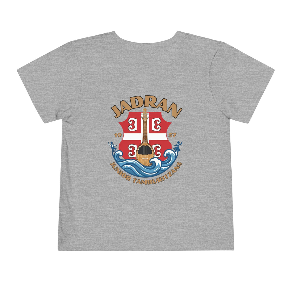Jadran Junior Tamburitzans Toddler Tee - Tan Lettering & Serbian Logo
