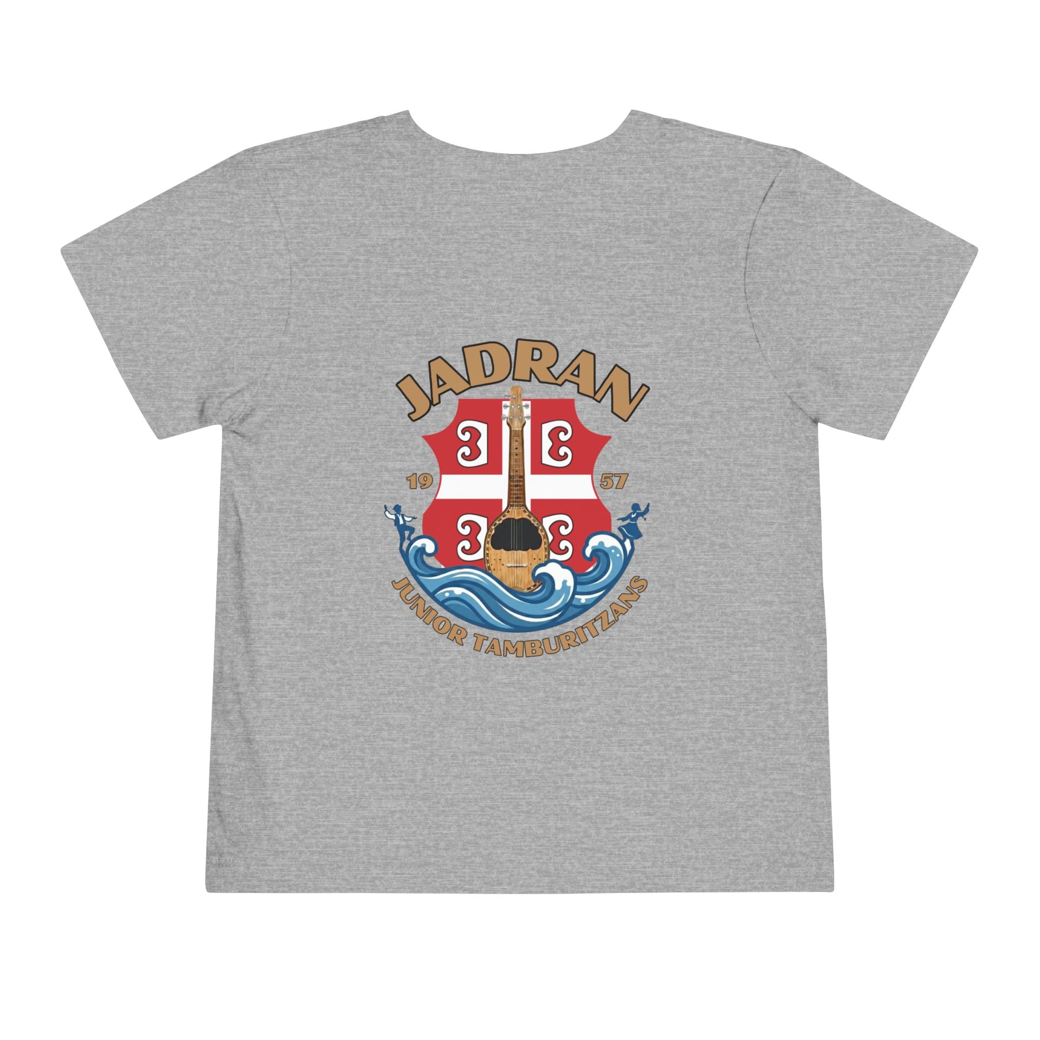 Jadran Junior Tamburitzans Toddler Tee - Tan Lettering & Serbian Logo