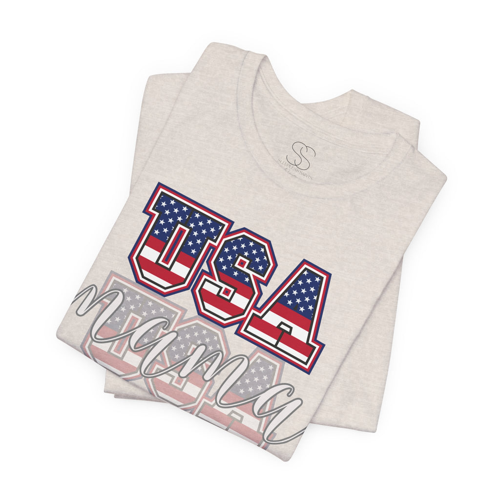 USA Mama Tee - Patriotic Fourth of July Mom Shirt