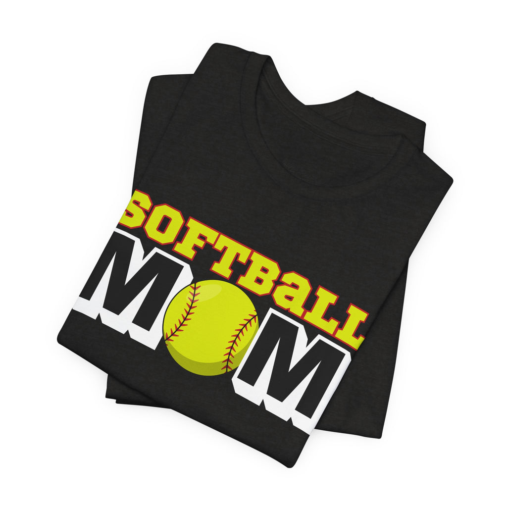Softball Mom T-Shirt — Yellow Softball Graphic Tee for Baseball/Softball Moms