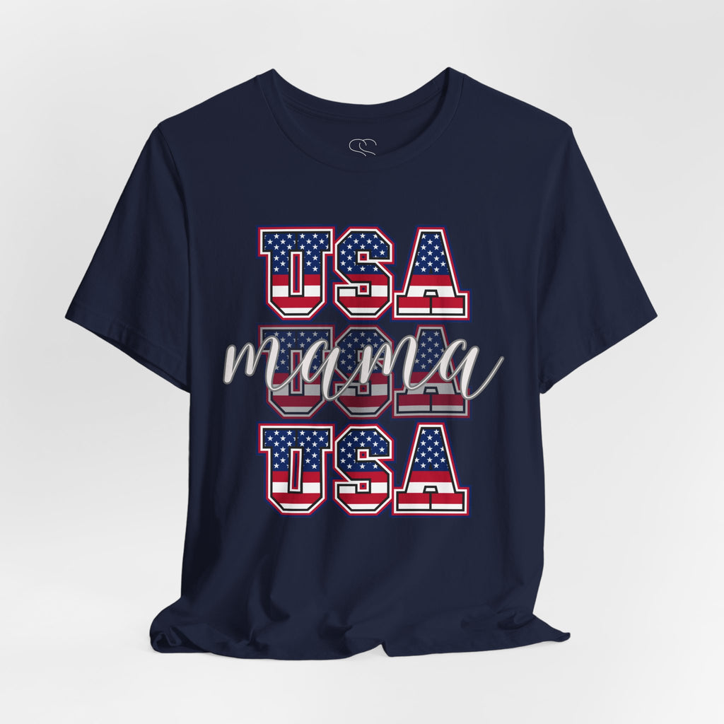 USA Mama Tee - Patriotic Fourth of July Mom Shirt