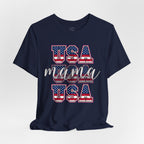 USA Mama Tee - Patriotic Fourth of July Mom Shirt