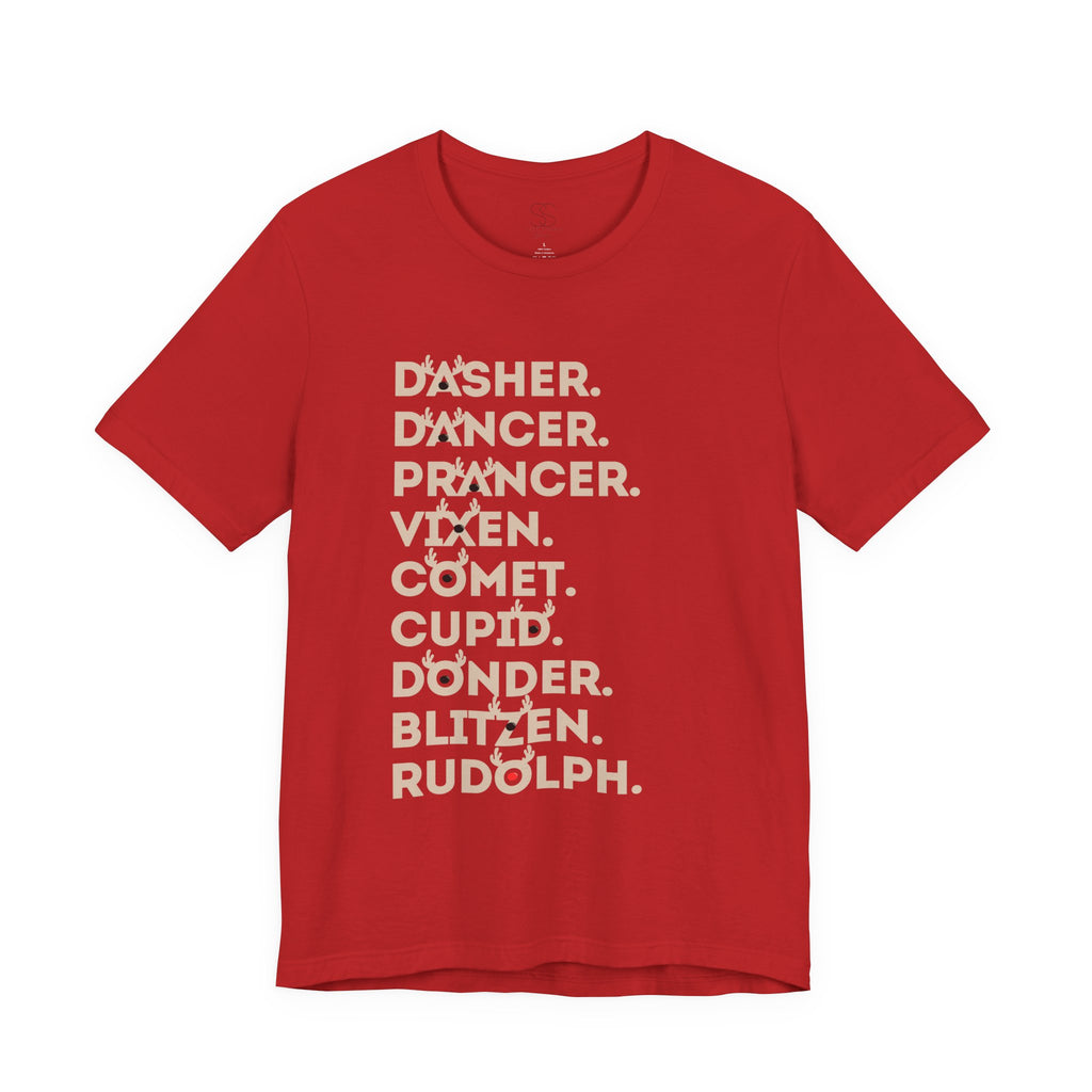 Christmas Reindeer Names Tee