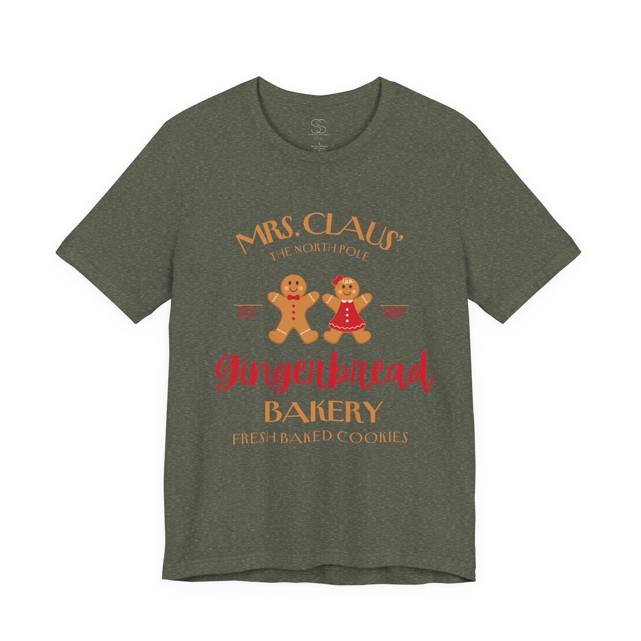 Gingerbread Bakery T‑Shirt – "Mrs. Claus' Gingerbread Bakery" Holiday Tee