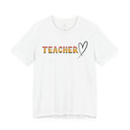 Teacher Heart T‑Shirt — Floral Text Back‑to‑School