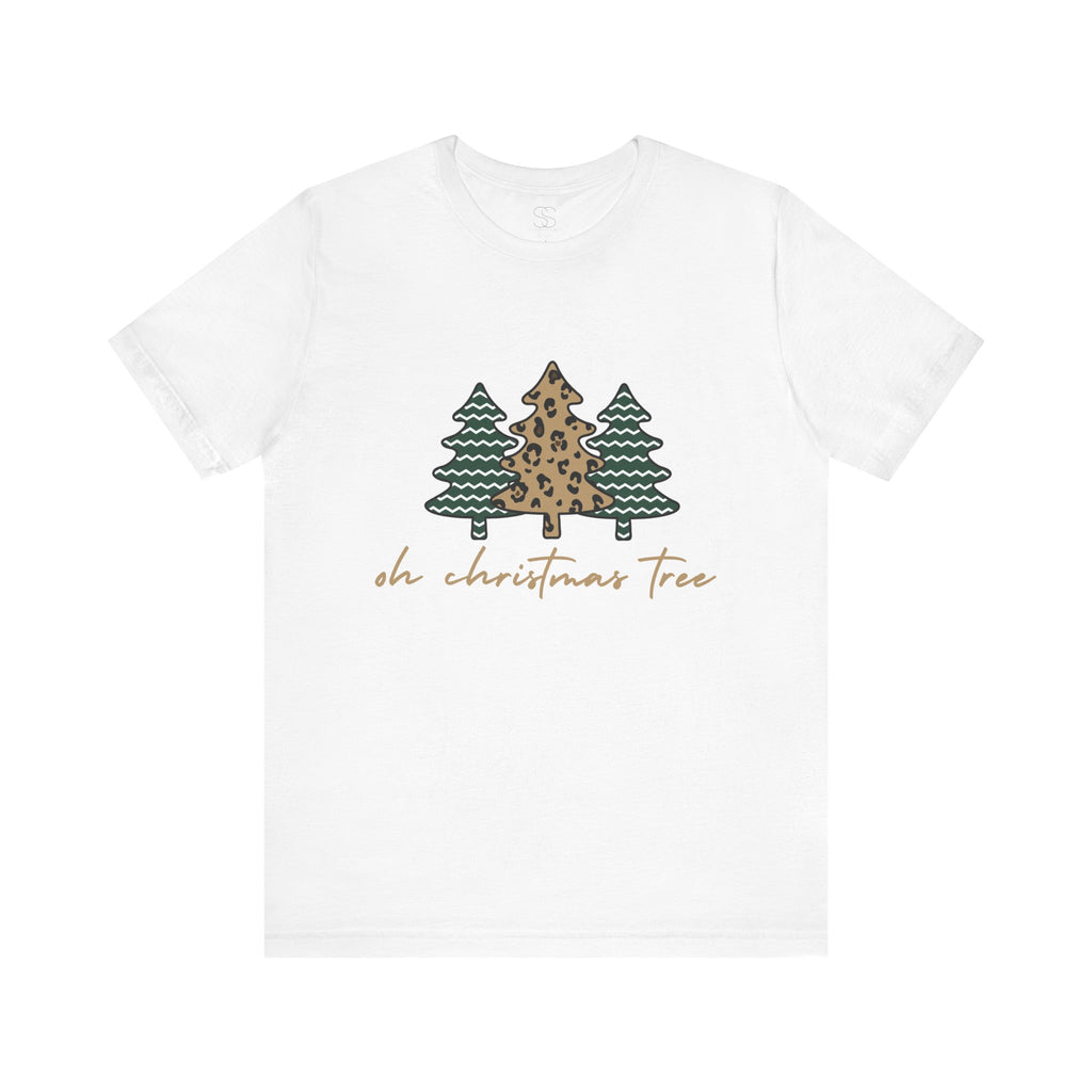 Christmas Tree Tee - "Oh Christmas Tree" Leopard & Pine Holiday T-Shirt