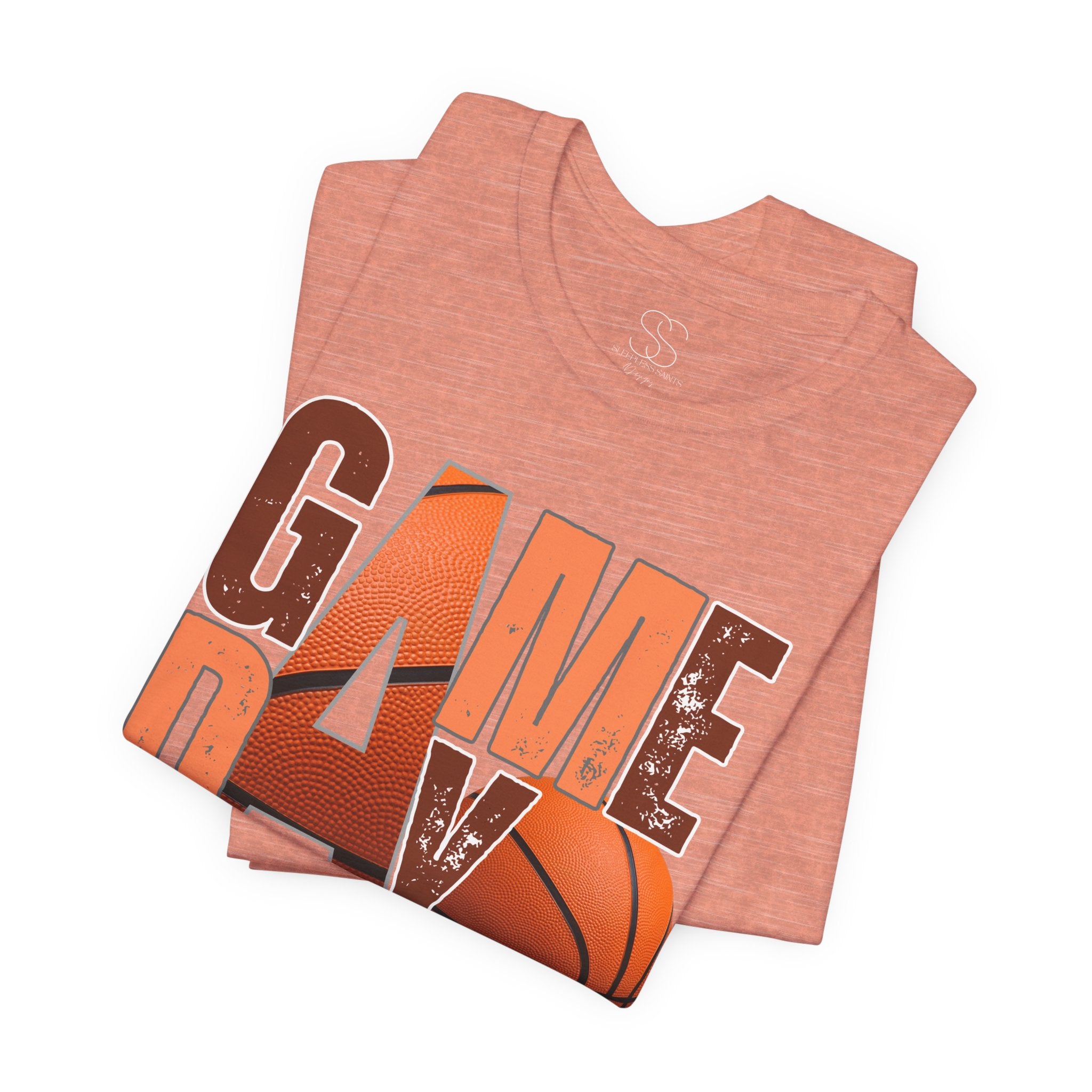 Game Day Basketball T‑Shirt — Retro Orange Basketball Graphic Tee