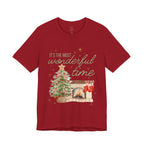 It's the Most Wonderful Time Christmas T-Shirt — Holiday Tree & Fireplace Tee