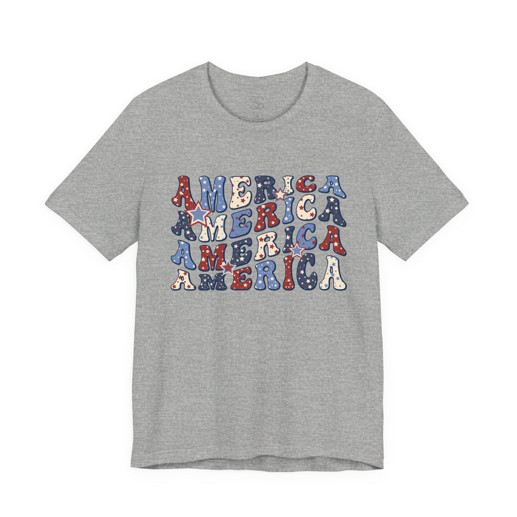 America Retro Adult T-Shirt - Vintage Patriotic 4th of July Tee