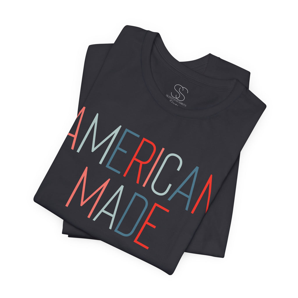 American Made Tee - Retro Red & Blue Graphic T-Shirt