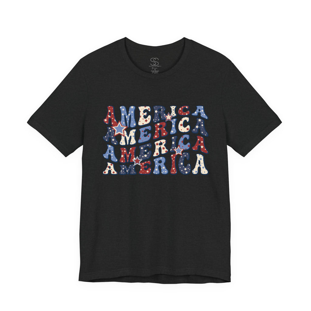 America Retro Adult T-Shirt - Vintage Patriotic 4th of July Tee