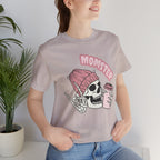 Momster Skull Coffee Tee — Cute Goth Mom T-Shirt