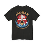 Jadran Junior Tamburitzans Adult T‑Shirt - Tan Lettering & Serbian Logo