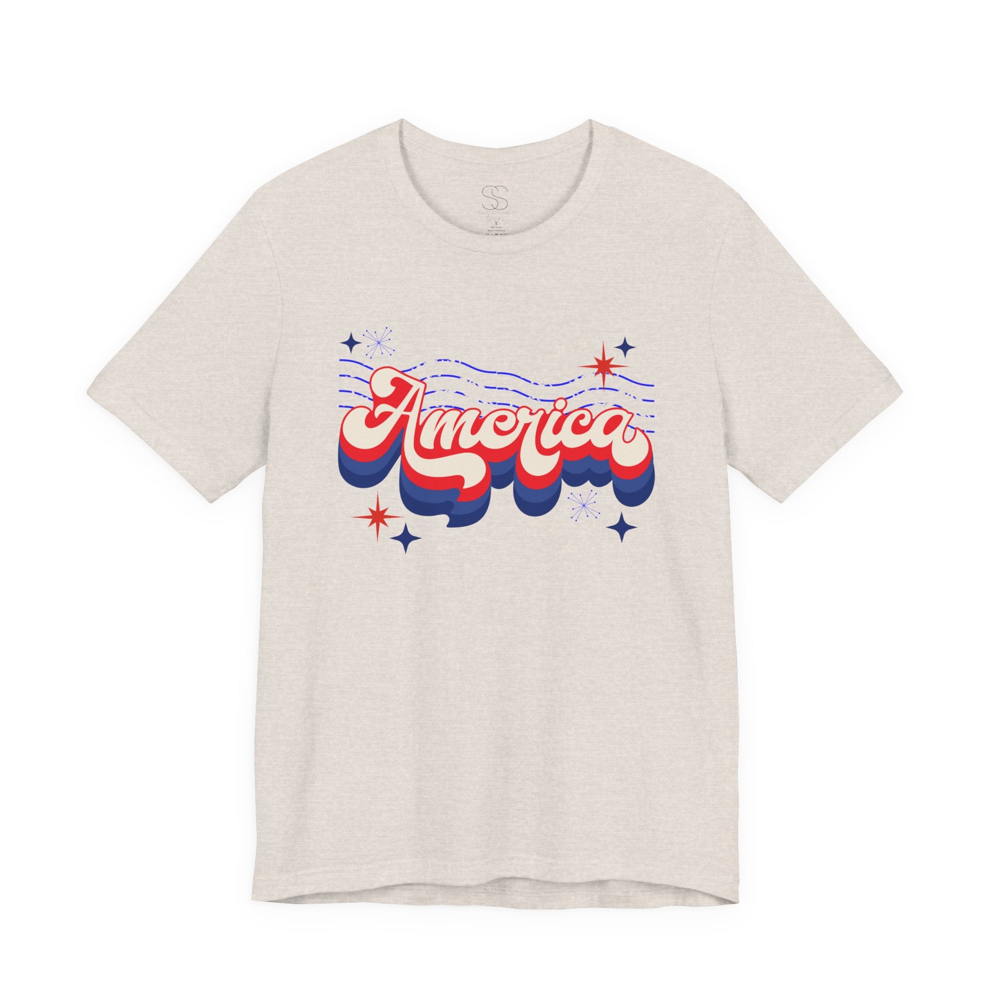 America Retro Graphic Tee - Patriotic 4th of July T-Shirt