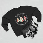 Christmas Tree Trio Crewneck Sweatshirt — Festive Candy Stripe Holiday Pullover