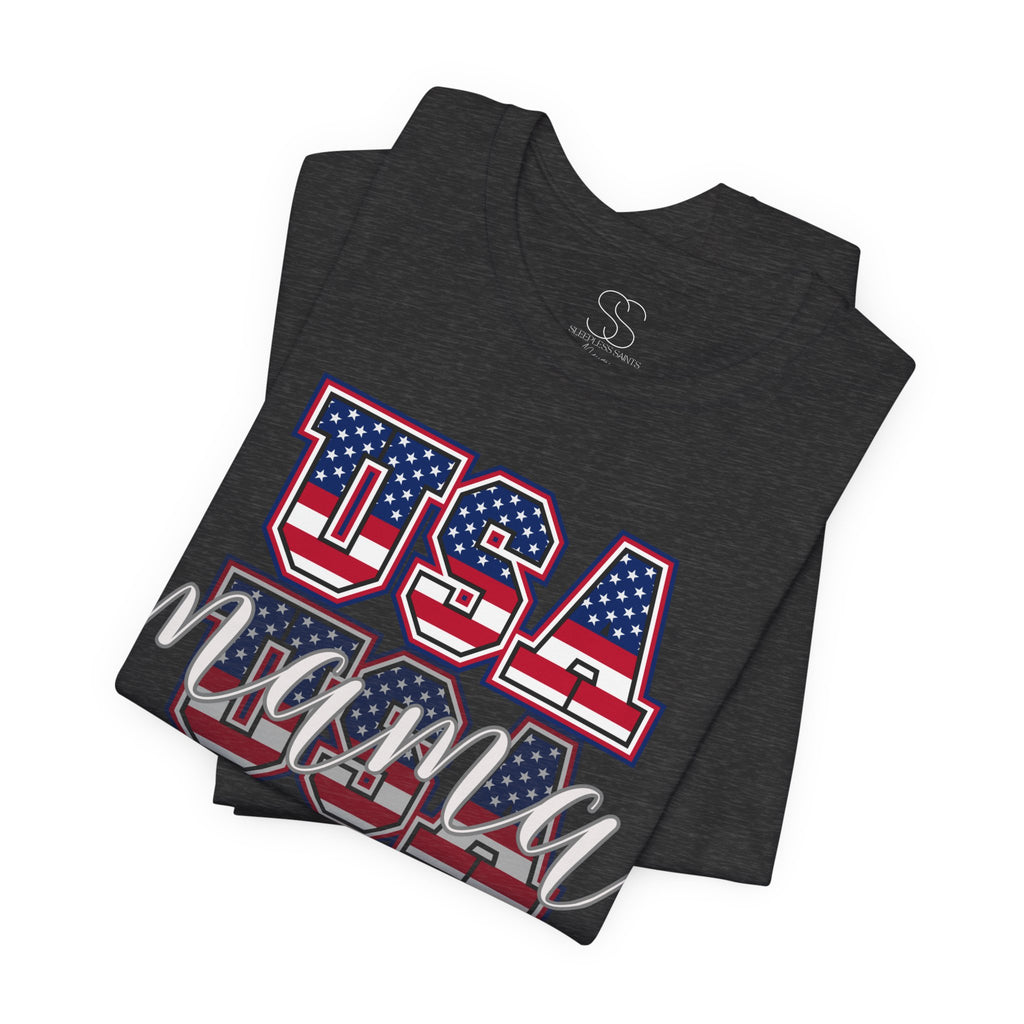 USA Mama Tee - Patriotic Fourth of July Mom Shirt