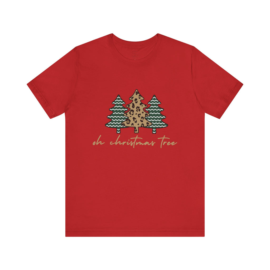 Christmas Tree Tee - "Oh Christmas Tree" Leopard & Pine Holiday T-Shirt