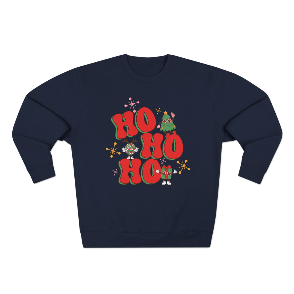 Ho Ho Ho Christmas Sweatshirt — Festive Elf & Reindeer Holiday Crewneck