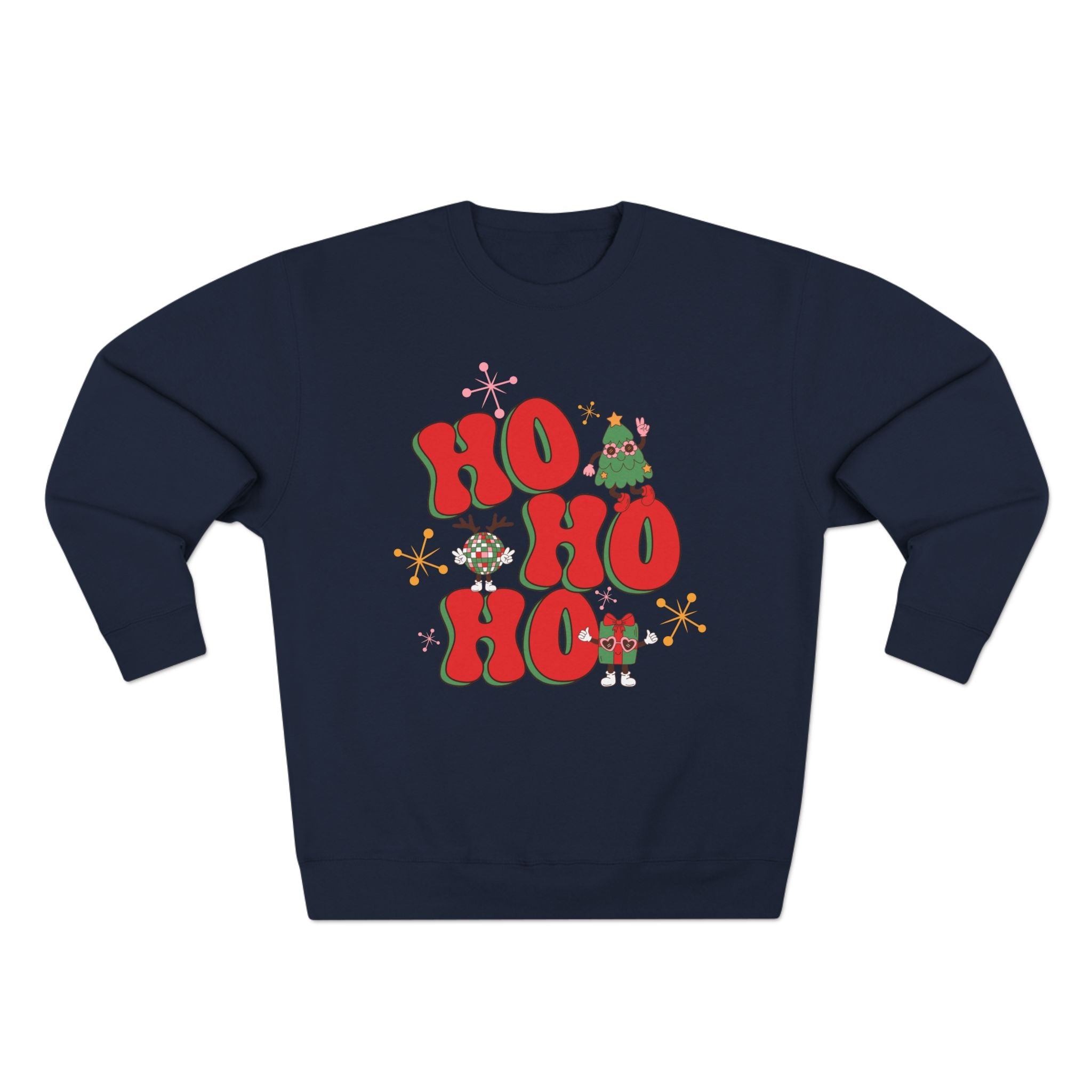 Ho Ho Ho Christmas Sweatshirt — Festive Elf & Reindeer Holiday Crewneck