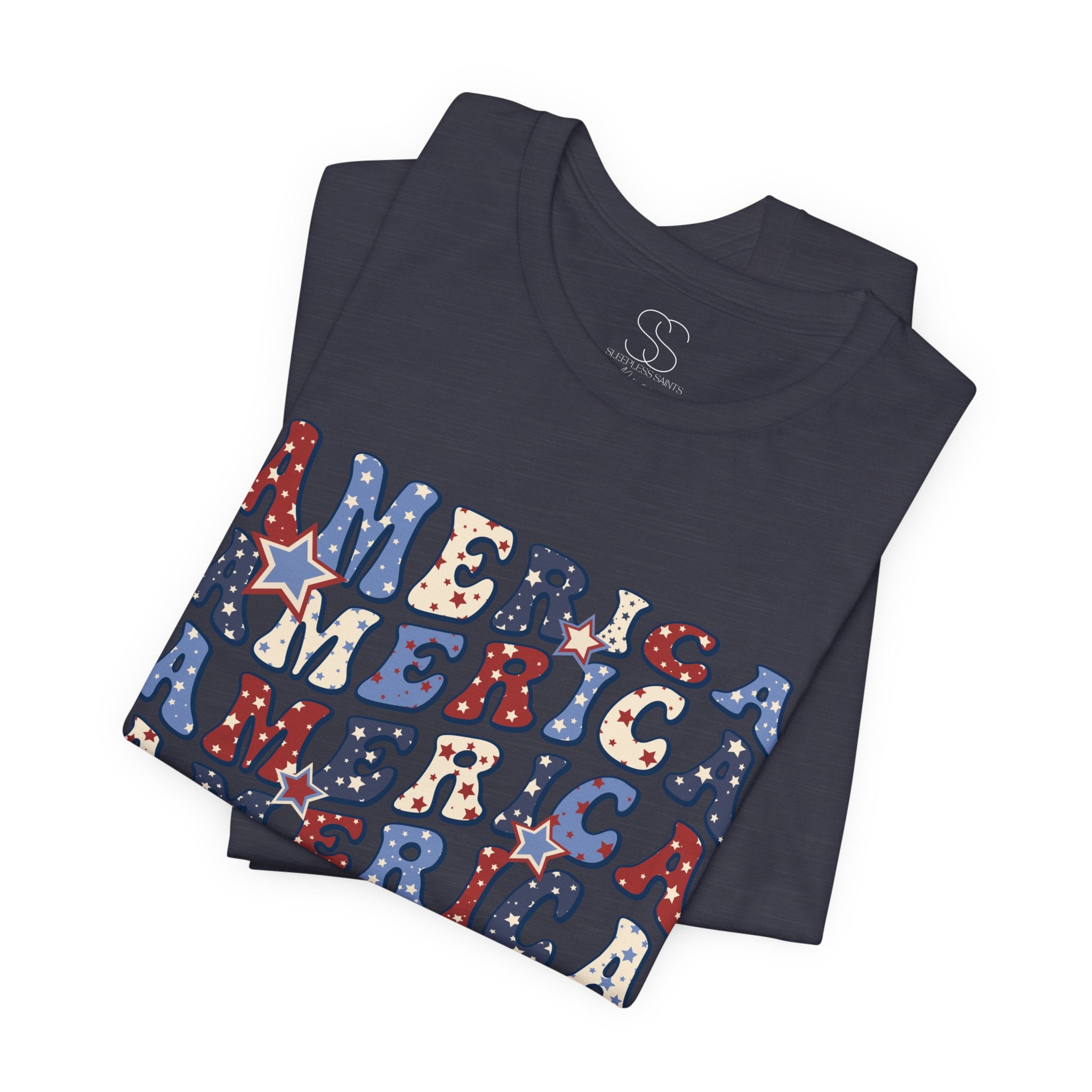 America Retro Adult T-Shirt - Vintage Patriotic 4th of July Tee