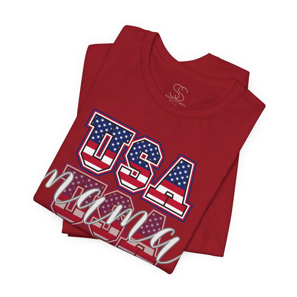USA Mama Tee - Patriotic Fourth of July Mom Shirt