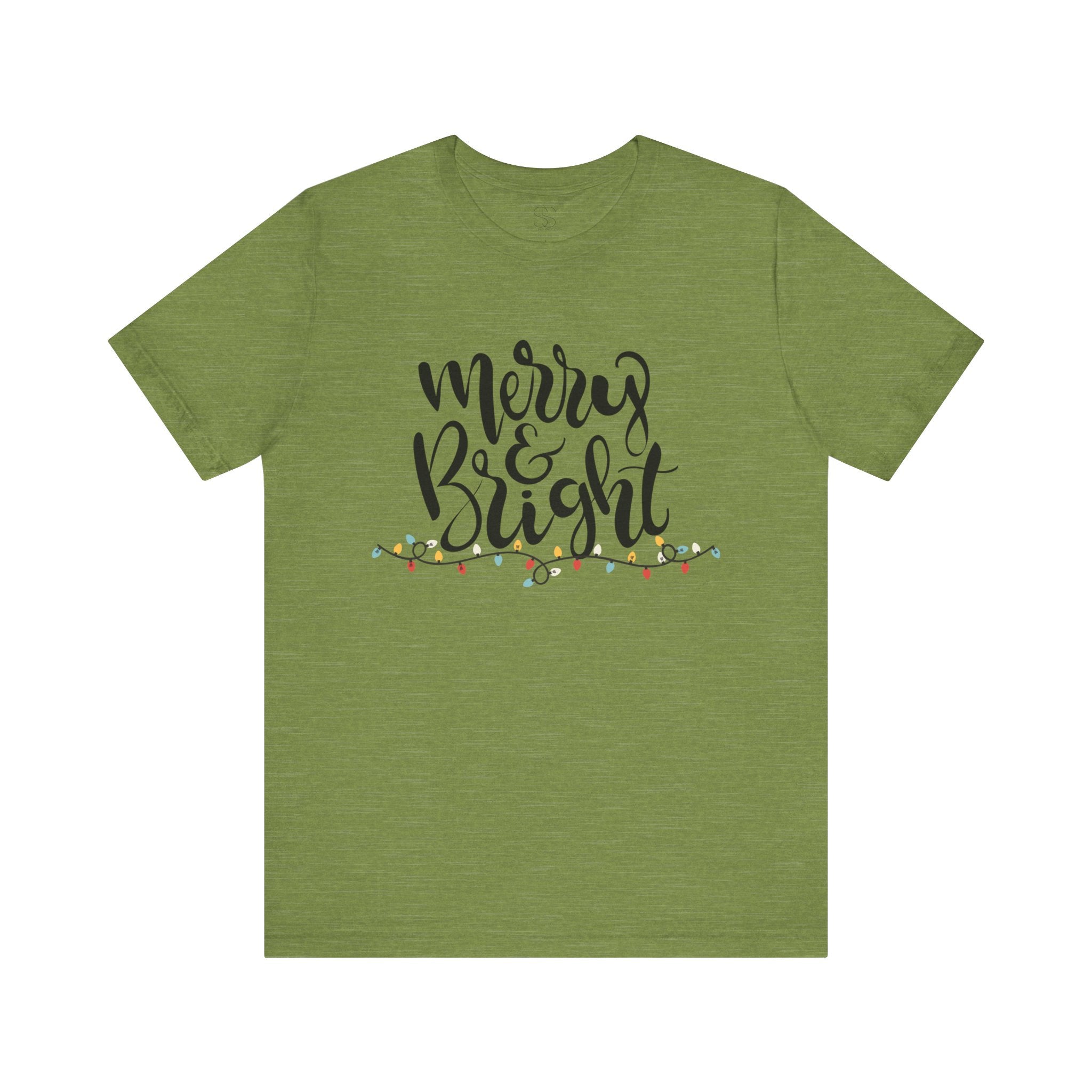 Merry & Bright Christmas Tee - Holiday Light Script T-Shirt