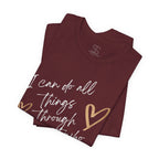 Christian Faith T-Shirt — "I can do all things through Christ who strengthens me" Script Tee