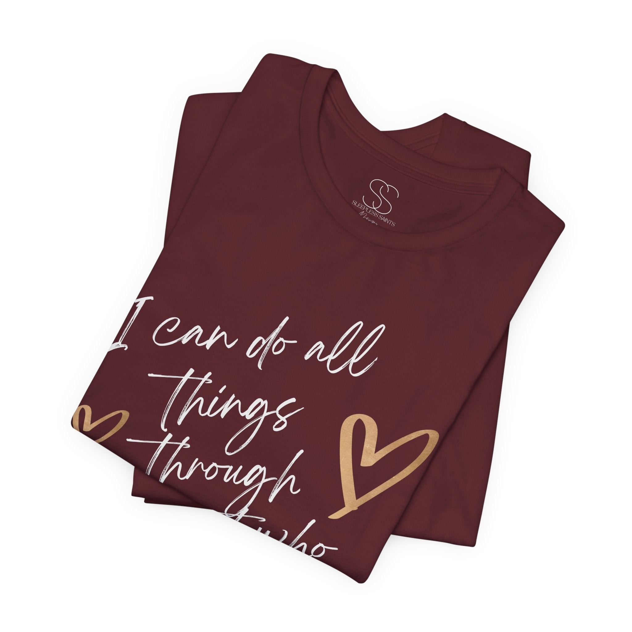 Christian Faith T-Shirt — "I can do all things through Christ who strengthens me" Script Tee