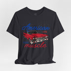American Muscle Tee - Vintage Red Classic Car 1776 Patriotic Shirt