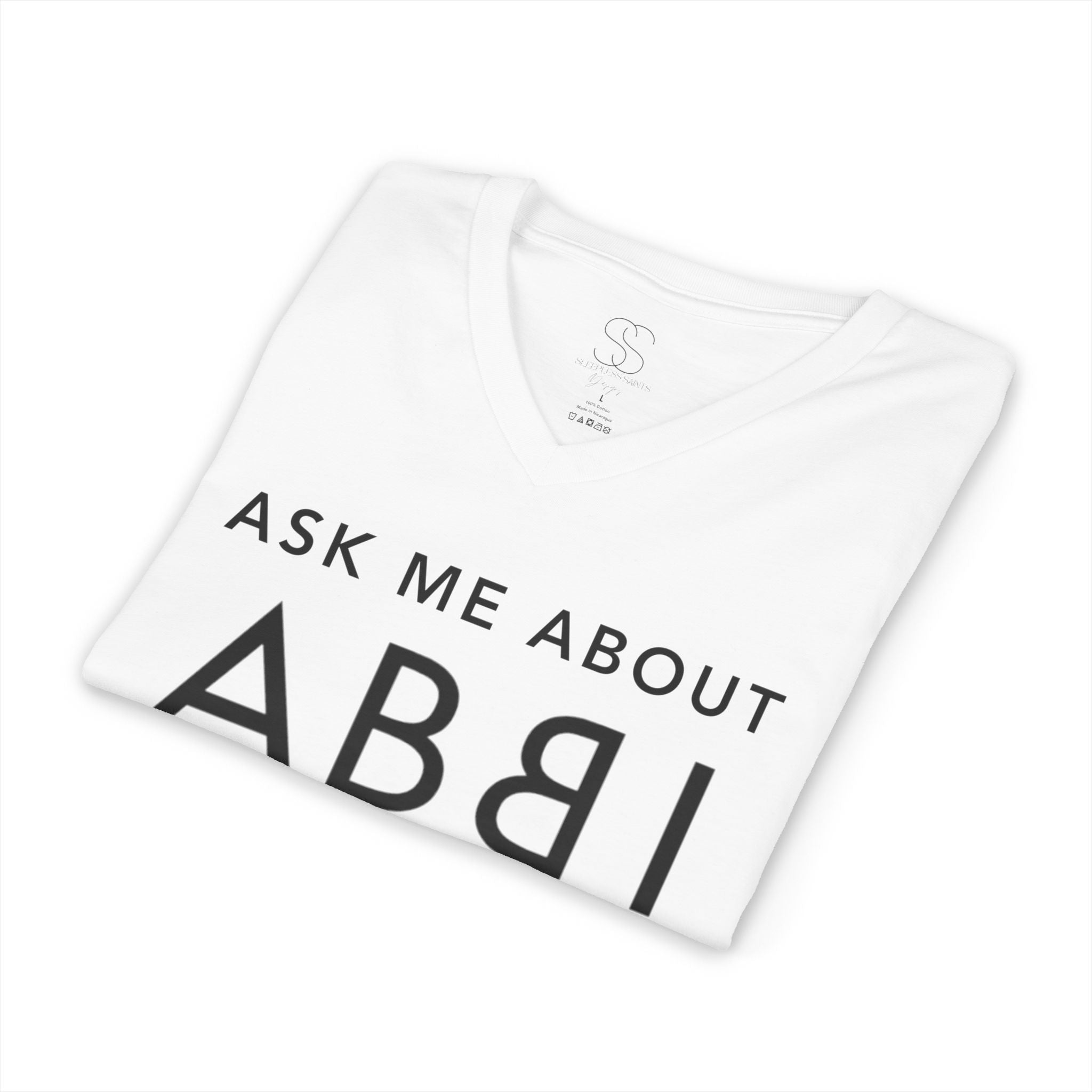 Custom Abbi Skincare V Neck Shirt - Mary Ann