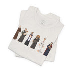 Religious Figures Lineup Tee — Saints & Clergy Portrait T-Shirt